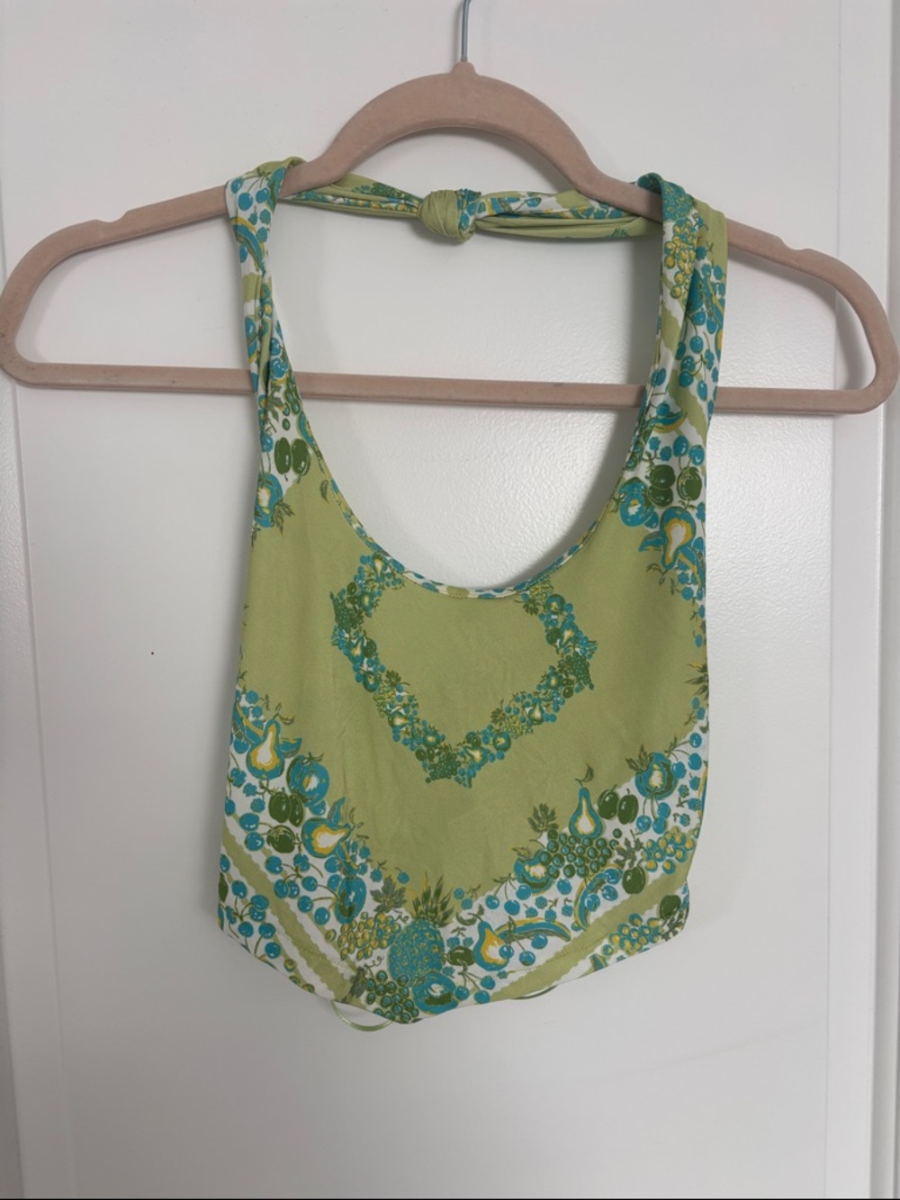 Urban Outfitters Lime Green Printed Halter Camisole